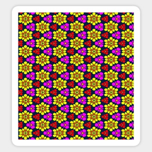 Yellow and Pink Flower Pattern Sticker